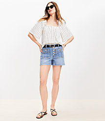 Dot Stripe Flutter Square Neck Top carousel Product Image 3