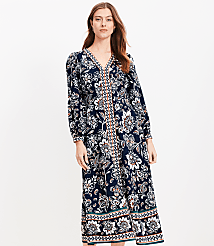 Border Floral V-Neck Midi Dress carousel Product Image 3