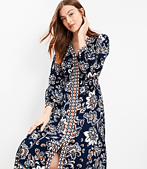 Border Floral V-Neck Midi Dress carousel Product Image 1