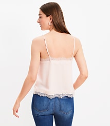 Lace Trim V-Neck Cami carousel Product Image 3