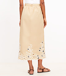 Petite Floral Eyelet Poplin Midi Skirt carousel Product Image 2
