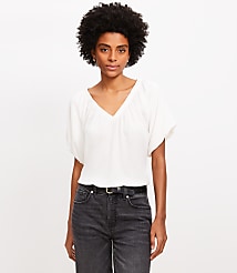V-Neck Mixed Media Top carousel Product Image 1