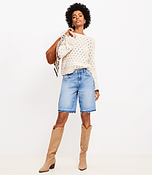 Mixed Pointelle Wide Sleeve Boatneck Sweater carousel Product Image 4