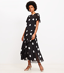 Dotted Flounce Maxi Dress carousel Product Image 2