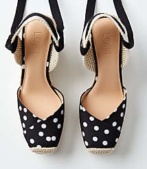 Dotted Lace Up Espadrille Wedges carousel Product Image 3