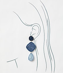 Linear Fabric Wrapped Statement Earrings carousel Product Image 2