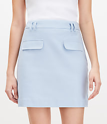 Flap Trim Cotton Linen Mini Skirt carousel Product Image 3