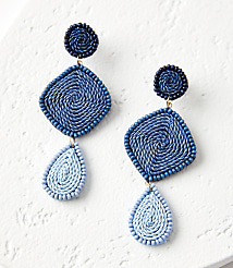 Linear Fabric Wrapped Statement Earrings carousel Product Image 1