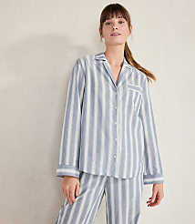 Haven Well Within Organic Cotton Poplin Mixed Stripe Pajama Shirt carousel Product Image 1