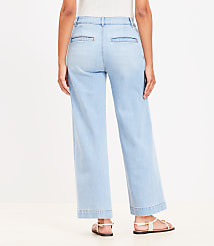 Curvy Palmer Wide Leg Crop Jeans in Light Vintage Indigo Wash carousel Product Image 2
