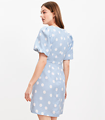 Dotted Linen Blend V-Neck Mini Dress carousel Product Image 3