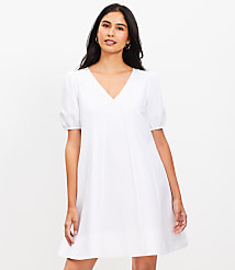 Petite Seamed Linen Cotton Mini Dress carousel Product Image 2