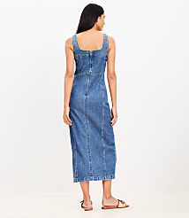 Seamed Denim Midi Dress carousel Product Image 3