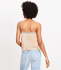 Floral Lace Trim V-Neck Cami carousel Product Image 3