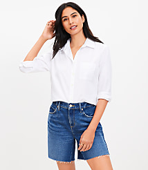 Frayed Boyfriend Shorts in Authentic Vintage Mid Wash carousel Product Image 1