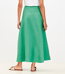 Linen Blend Seamed Maxi Skirt carousel Product Image 3
