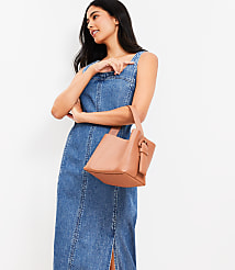 Seamed Denim Midi Dress carousel Product Image 2