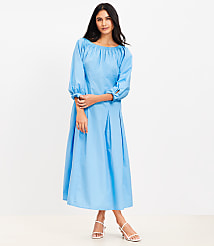 Poplin Tie Cuff Midi Dress carousel Product Image 2