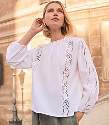 Lace Trim Blouse carousel Product Image 1