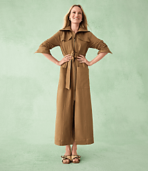 Twill Zip Midi Pocket Dress carousel Product Image 4