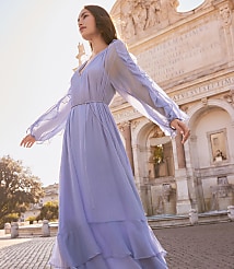 Chiffon Ruffle Maxi Dress carousel Product Image 1