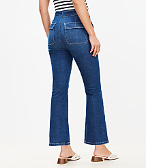Petite High Rise Sailor Kick Crop Jeans in Classic Mid Wash carousel Product Image 3