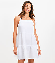 Petite LOFT Beach Triple Cloth Tiered Mini Dress carousel Product Image 2