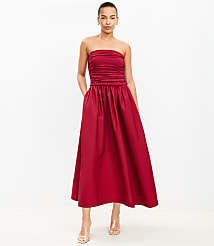 Strapless Poplin Mixed Media Pocket Dress carousel Product Image 2