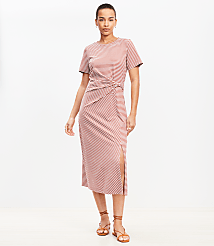 Striped Twist Midi Dress carousel Product Image 2