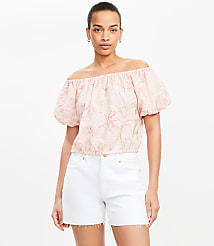 Bird Toile Off The Shoulder Bubble Top carousel Product Image 2
