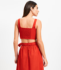 LOFT Beach Linen Cotton Square Neck Bralette carousel Product Image 4