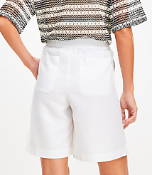 Pull On Bermuda Shorts in Linen Cotton carousel Product Image 3