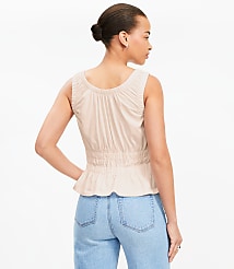 Shirred Peplum Tank Top carousel Product Image 3
