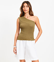 Ribbed One Shoulder Sweater carousel Product Image 1
