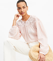 Floral Crochet Yoke Blouse carousel Product Image 2
