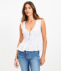 Double Tie Smocked Top carousel Product Image 1