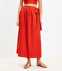 LOFT Beach Linen Cotton Maxi Wrap Skirt carousel Product Image 3