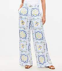 Petite Lemon Pull On Wide Leg Pants in Linen Blend carousel Product Image 2