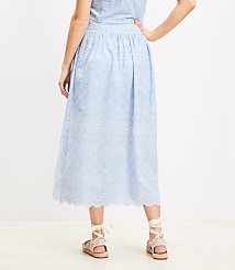 Floral Embroidered Scalloped Maxi Skirt carousel Product Image 3