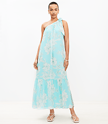 Garden Tie One Shoulder Flounce Midi Dress carousel Product Image 3