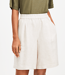 Petite Pull On Bermuda Shorts in Linen Blend carousel Product Image 2