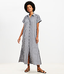 Striped Maxi Pocket Shirtdress carousel Product Image 2
