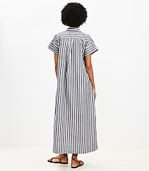 Striped Maxi Pocket Shirtdress carousel Product Image 3