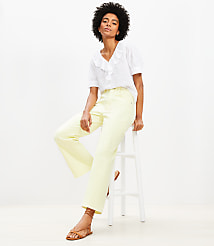 Petite High Rise Wide Leg Crop Jeans in Tender Yellow carousel Product Image 1