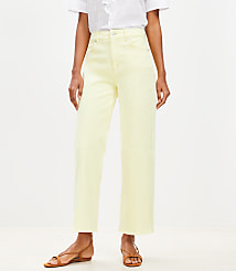 Petite High Rise Wide Leg Crop Jeans in Tender Yellow carousel Product Image 2