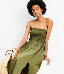 Petite LOFT Smocked Cami Maxi Pocket Dress carousel Product Image 3