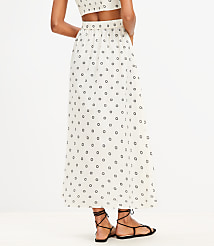 LOFT Beach Dotted Linen Cotton Maxi Wrap Skirt carousel Product Image 3