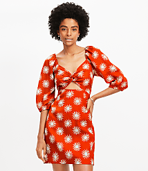 LOFT Beach Sunny Linen Cutout Twist Mini Pocket Dress carousel Product Image 2