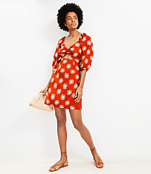 LOFT Beach Sunny Linen Cutout Twist Mini Pocket Dress carousel Product Image 3