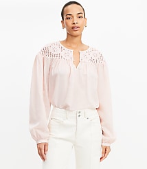 Floral Crochet Yoke Blouse carousel Product Image 3
